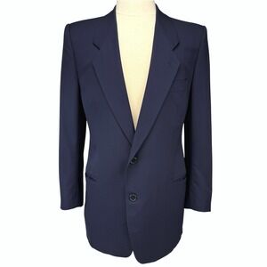 HUGO BOSS VTG Cerruti 1881 Virgin Wool Blazer Navy Blue 2 Button Mens Jacket 41L